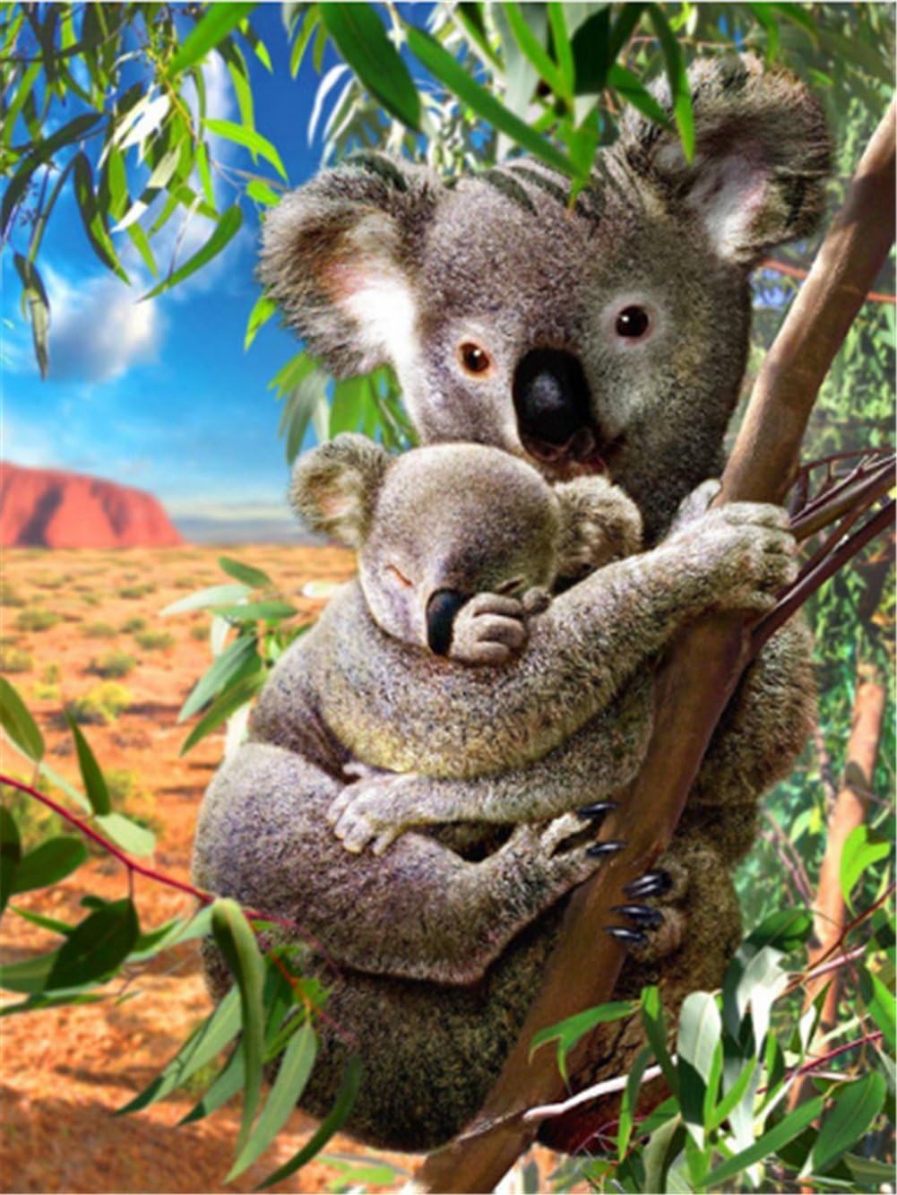 LIPHISFUN 5D DIY Diamond Painting Full Drill Square Resin Rhinestone Embroidery Unfinished Cross Stitch Home Decor Gift Koala(30x40cm)
