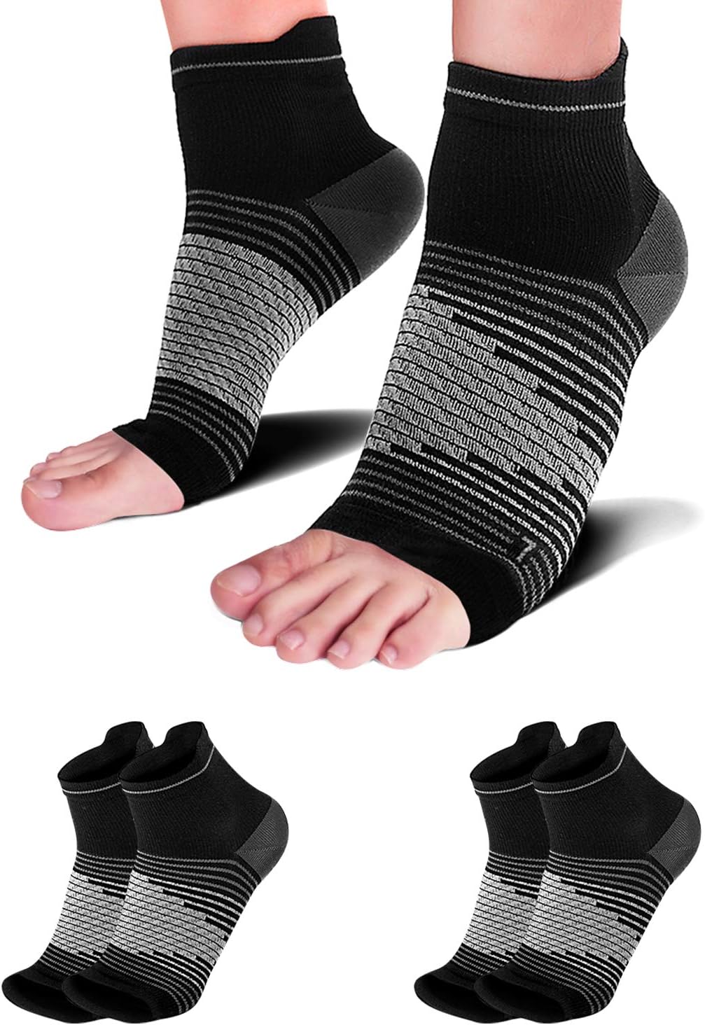 Compression Socks Sleeves (2 Pairs) for Heel Pain Relief