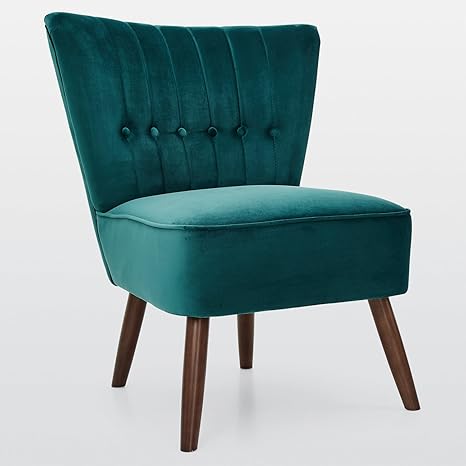 Ella Velvet Arm Chair Bedroom Living Room Emerald Green Velvet