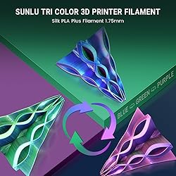 SUNLU Silk Triple Color Pla Filament, Silk PLA 3D