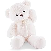 YunNasi Big Teddy Bear Stuffed Animal 35 inches Giant Stuffed Bear Gift for Girlfriend Children on Birthday, White