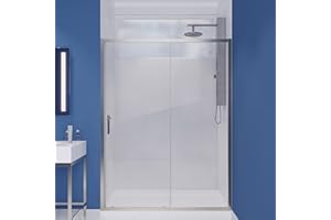 ANZZI 72 x 60 inch Framed Shower Door in Brushed Nickel, Halberd Water Repellent Glass Shower Door with Seal Strip Parts, Easy Glide Rollers Sliding Shower Door, SD-AZ052-02BN