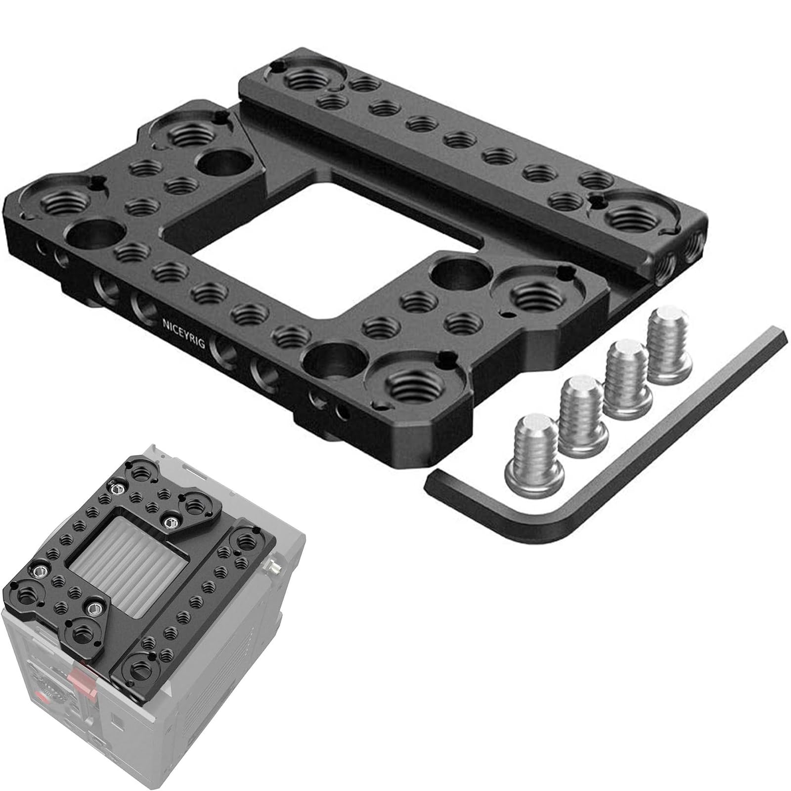 NICEYRIG Top Plate Mount for Kinefinity MAVO, MAVO-LF, TERRA 4K, TERRA 6K, MOVA 6K with NATO Rail, 1/4 ARRI Threads