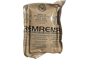 EPIDEMIC PROOF Genuine USGI MRE [Meal, Ready to Eat] Inspection Date 01/2026 or Newer [New Packaging] - You Choose Menu Ration with Entree, Snacks, Dessert, Drink Mix, Utensils, Condiments and FRH. (Bean and Rice Bowl)