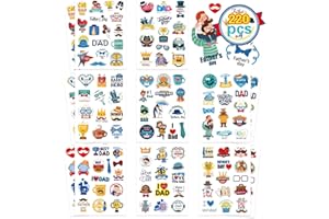 DUJAA 222 PCS Fathers Day Stickers, Happy Father's Day Stickers, Dad Stickers Father's Day Gift Tags Stickers Father's Day Labels Stickers for Envelope Seals Card
