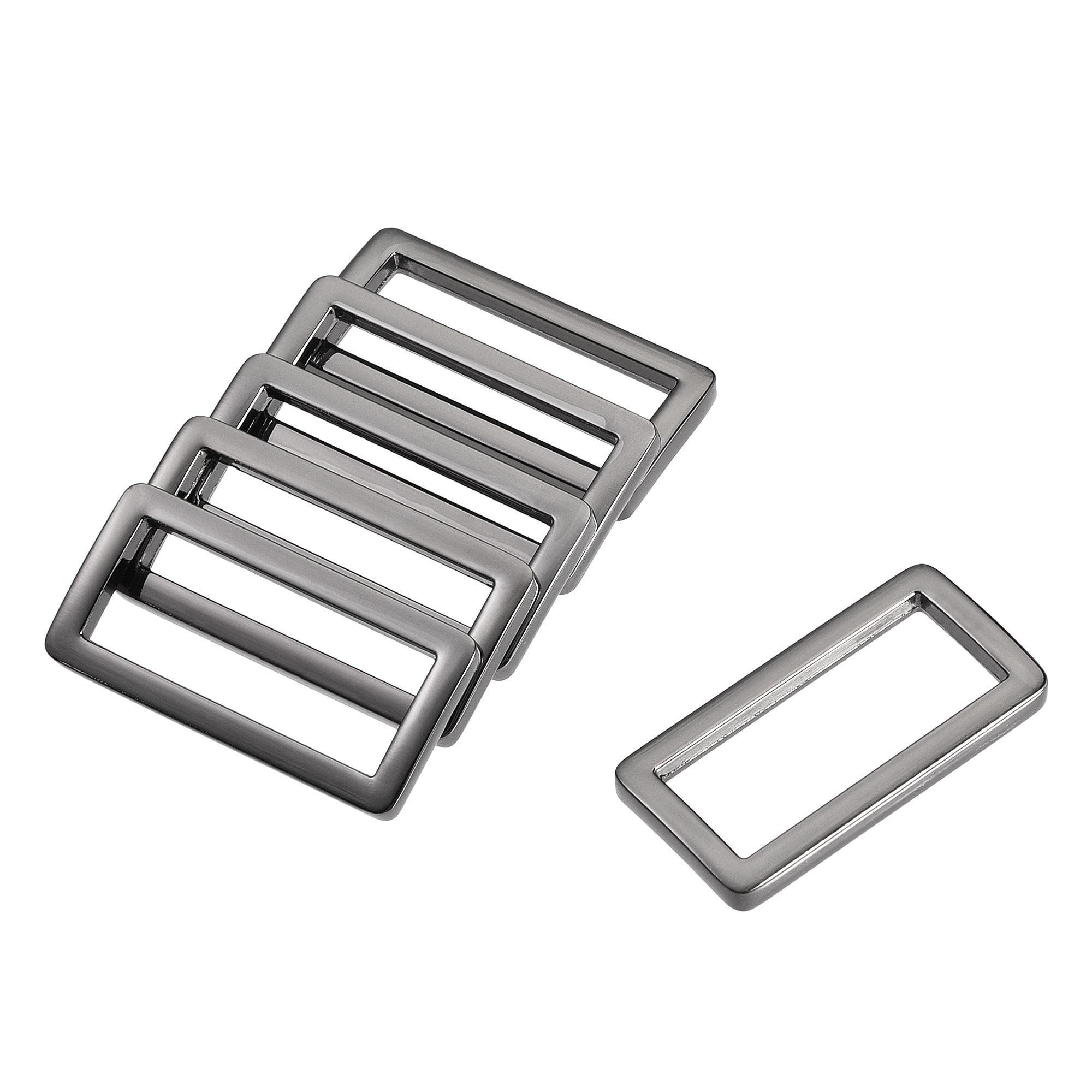 sourcing map Metal Rectangle Ring Buckles 32x12.5mm for Bags Belts DIY Light Black 6pcs