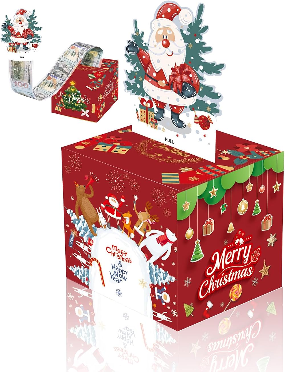 Aisszhao Christmas Money Box Gift Box with Cards 30 Bags DIY Surprise
