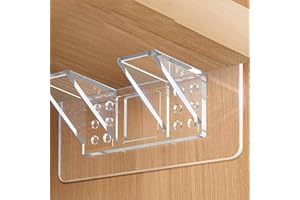 OURART 18 Pieces Large Size Adhesive Shelf Bracket, Double Row Thickened and Reinforced Design Shelf Support Pegs for Shelves Kitchen Cabinet Book Closet