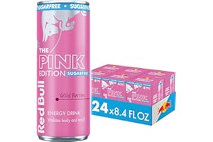 Red Bull Pink Edition Sugar-Free Energy Drink, Wild Berries, with 80mg Caffeine plus Taurine & B Vitamins, 8.4 Fl Oz, 6 Packs of 4 Cans (Pack of 24)