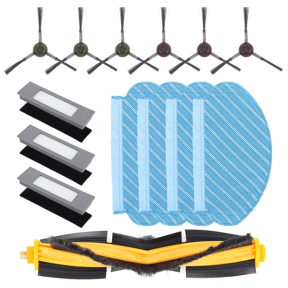 DingGreat Replacement for Ecovacs DEEBOT OZMO 920 950 / Ecovacs DEEBOT N8 / Yeedi 2 Hybrid Robotic Vacuum Cleaner Pack of 1x Main Brush, 3x HEPA Filter, 4x Microfiber Mop Cloth, 6x Side Brushes