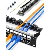 Enmane 24 Port Patch Panel Cat6A Keystone Patch Panel 1U19inch Rackmount | 10Gbps ,24pcs CAT6A RJ45 inline Couplers,Shielded,Network Patch Panel with Smart Cable Management (EC Listed)