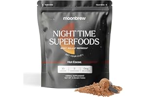 MoonBrew Magnesium Hot Cocoa: Natural Melatonin-Free Sleep Aid | 14 Superfoods with Magnesium Glycinate & Adaptogens | Keto & Vegan | Enjoy Hot or Cold - 30 Servings