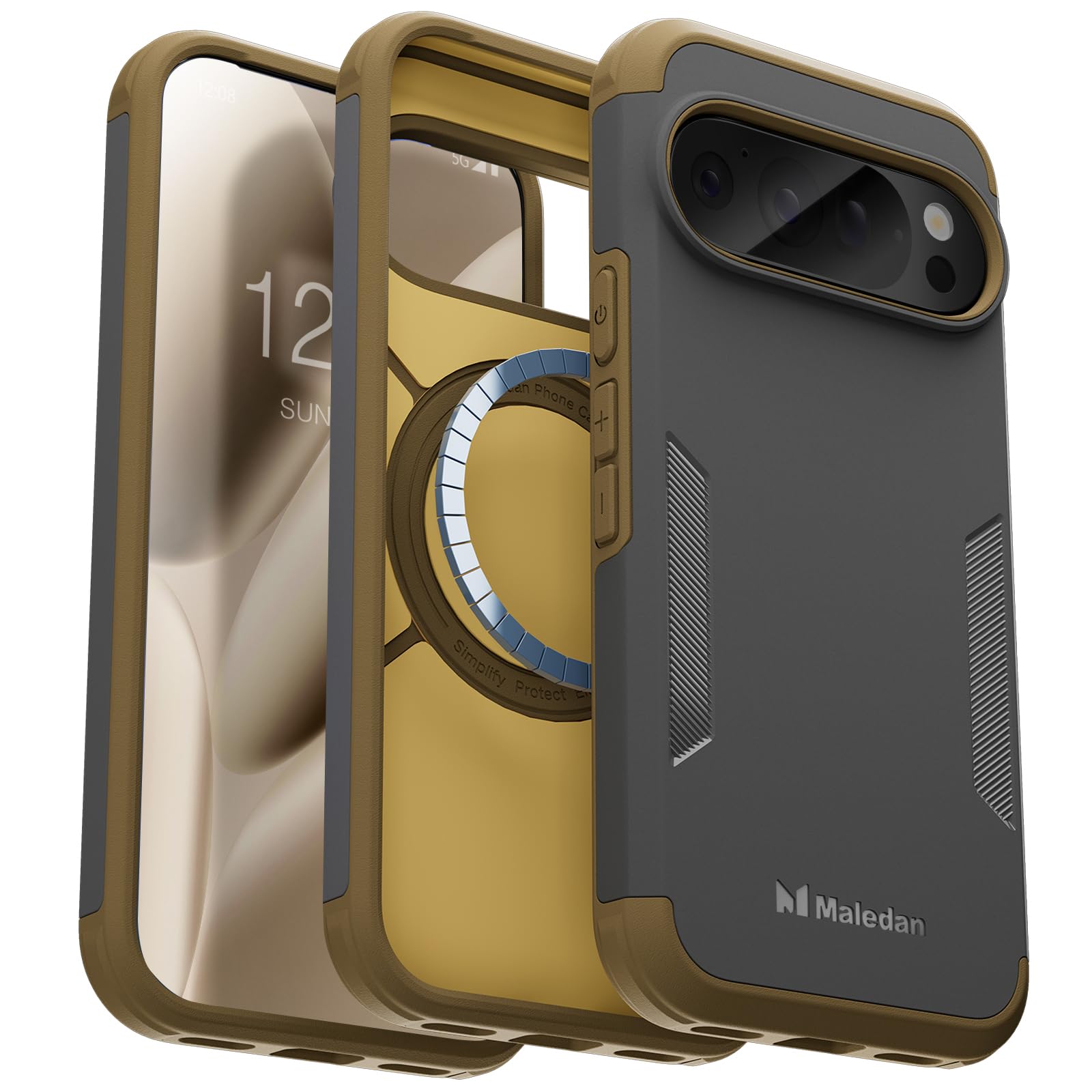 Photo 1 of Maledan Triple Guard for Pixel 10 Pro & Pixel 10 Case [Fit for Pixelsnap] [Exclusive Impact Foam] - Ultra Protective Bumper Cover, Magnetic Grippy Phone Cover for Google Pixel 10/10 Pro
