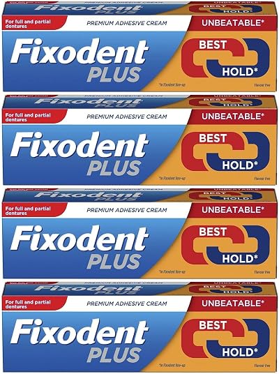 Fixodent Denture Adhesive Cream Dual Power 40g Four Pack
