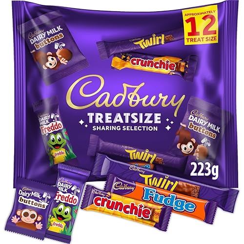 Cadbury Treatsize Sharing Selection, Includes all of Your Favourite Chocolates, Perfect for Trick or Treat Gifts, a Halloween Party or Christmas Treats for Sharing, 223 g (Pack of 1)