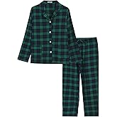 Latuza Women's Petite Cotton Flannel Pajama Set Petite Size Button Up PJs