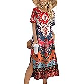 ZEAGOO Women Summer Dress Casual Beach Dress Floral Maxi Split Long Dress 2026 Vacation Dress