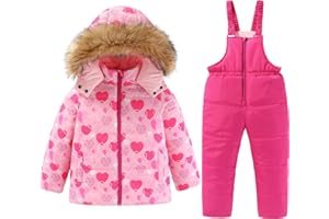 M2C Little Girls Winter 2-Piece Ski Snowsuit Set Puffer Jacket and Pants