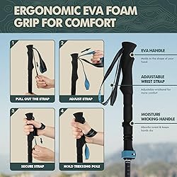 GPTCAMP Walking Sticks Collapsible Hiking