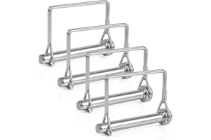 LASUROA 4pcs 1/4" x 3-5/32" Trailer Coupler Pin, Galvanized Heavy Duty Hitch Pins Safety Wire Lock Pin Clip Towing Hitch Accessories for Trailers RV Boats Farm Lawn Equipment