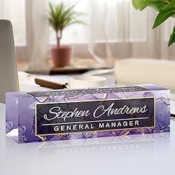 Name Plate for Desk Personalized Office Acrylic
