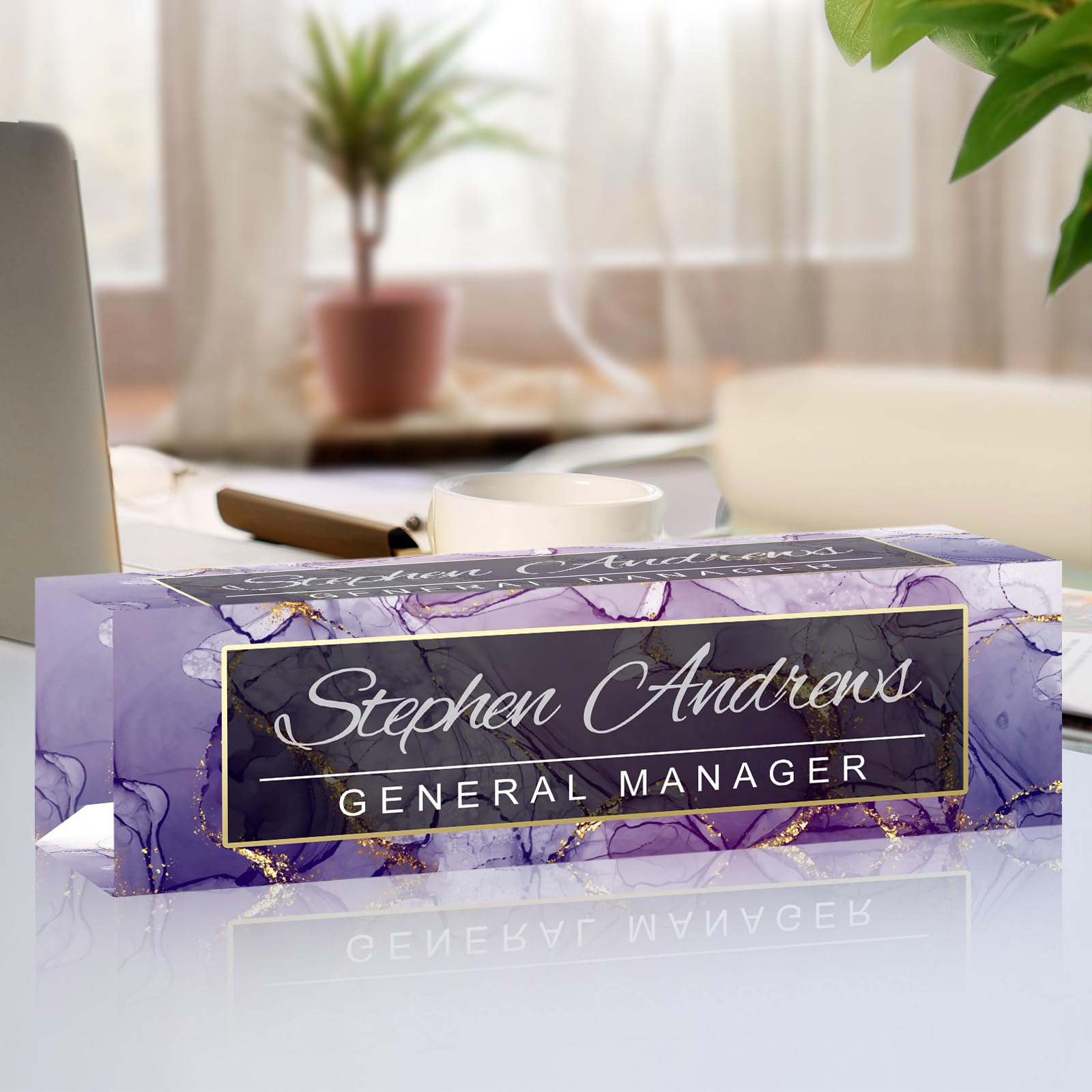 Name Plate for Desk Personalized Office Acrylic