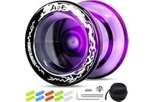 7YO AOE Yoyo Professional Responsive Yoyo for Kids, Beginner Yo-yo with Deep Finger Holes, Plastic Trick Yo Yo with Unresponsive Bearing + 10 Strings + Storage Bag