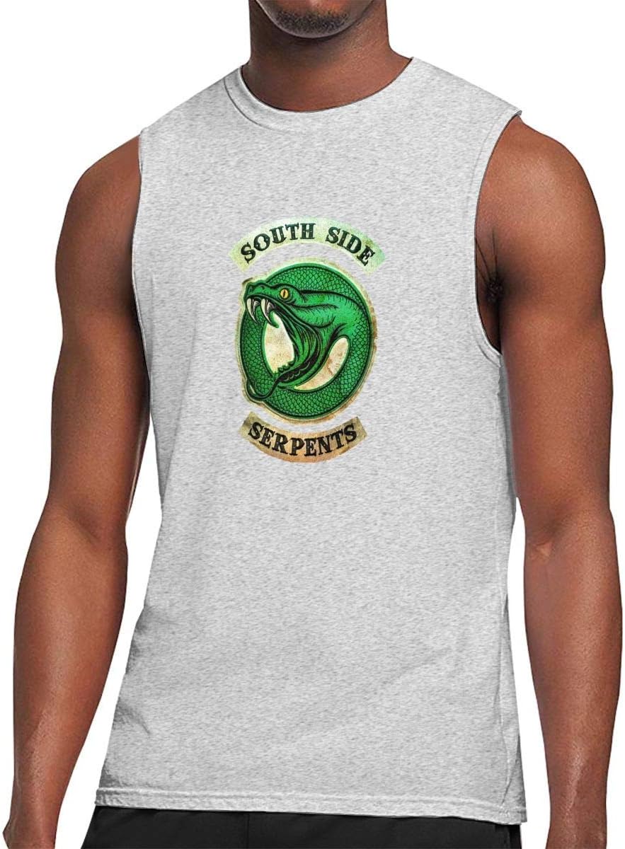 T-Shirt, Short Sleeve， Leisure Men's Sleeveless T-Shirt Printed with South Side Serpents