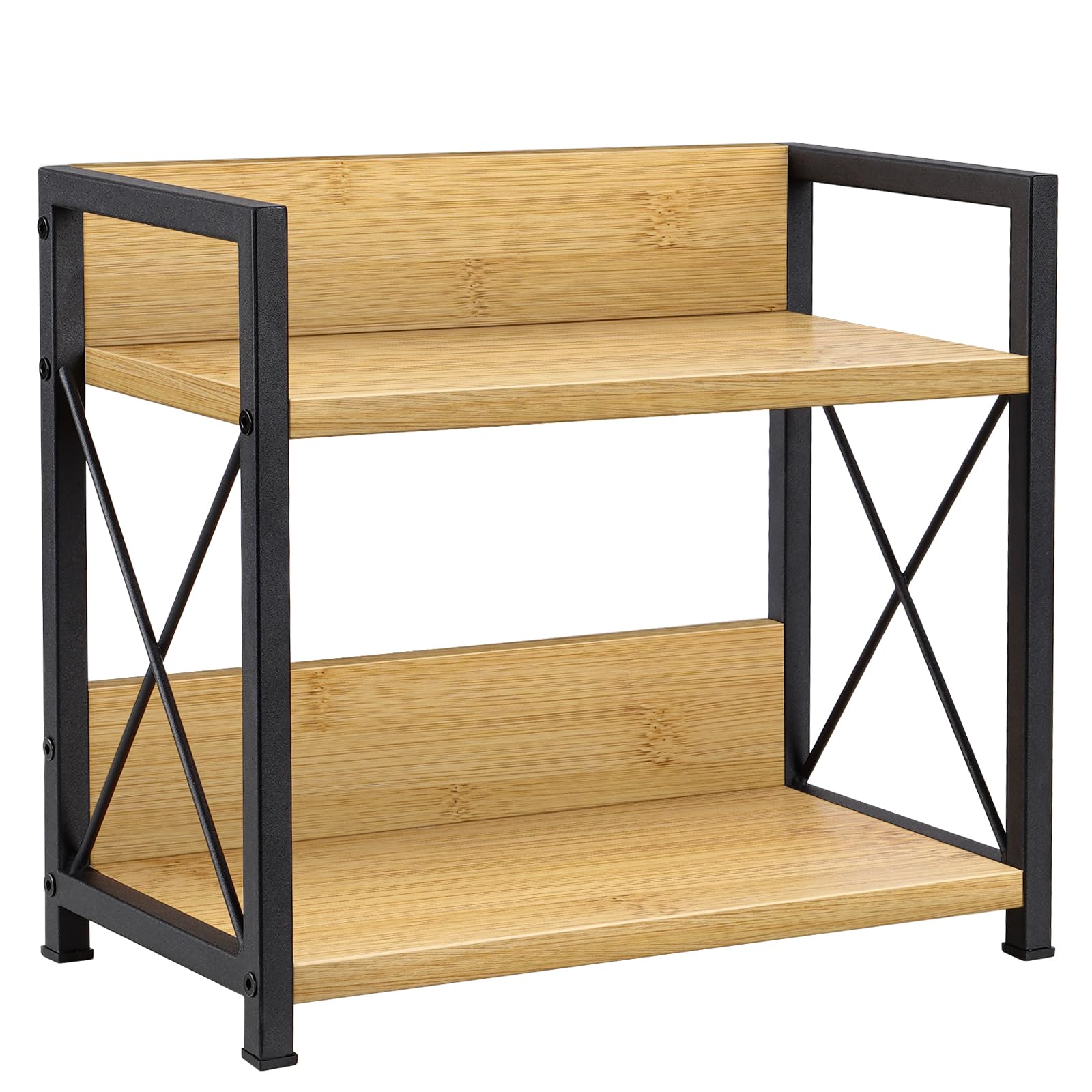 Photo 1 of Giikin Countertop Shelf Organizer, 2 Tier Kitchen Spice Rack Organizer for Countertop, Wood Coffee Counter Shelf Organizer for Home (Bamboo, S)