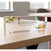Custom Desk Name Plate – Personalized Office Nameplate, 100+ Designs & Multi-Font Options, 2.5x8 Inch Engraved Acrylic Name Plate, Professional Desk Plaque for Office, Teacher, Boss, Employee