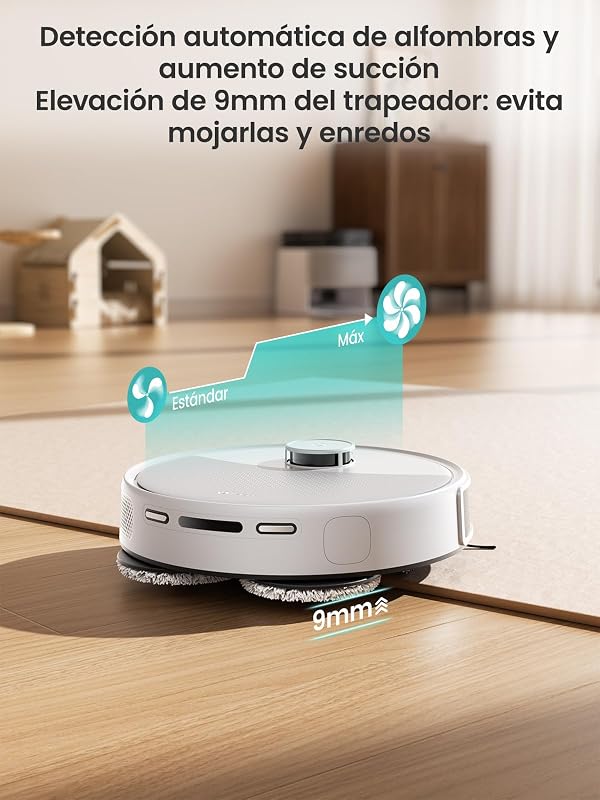 M3L Robot Aspirador e Esfregão, 220min, 10 000Pa de sucção, navegação dtoF, esfregona com dupla volta, lavagem e secagem automáticas, esvaziamento automático para 3,2 L, escovas anti-emaranhado