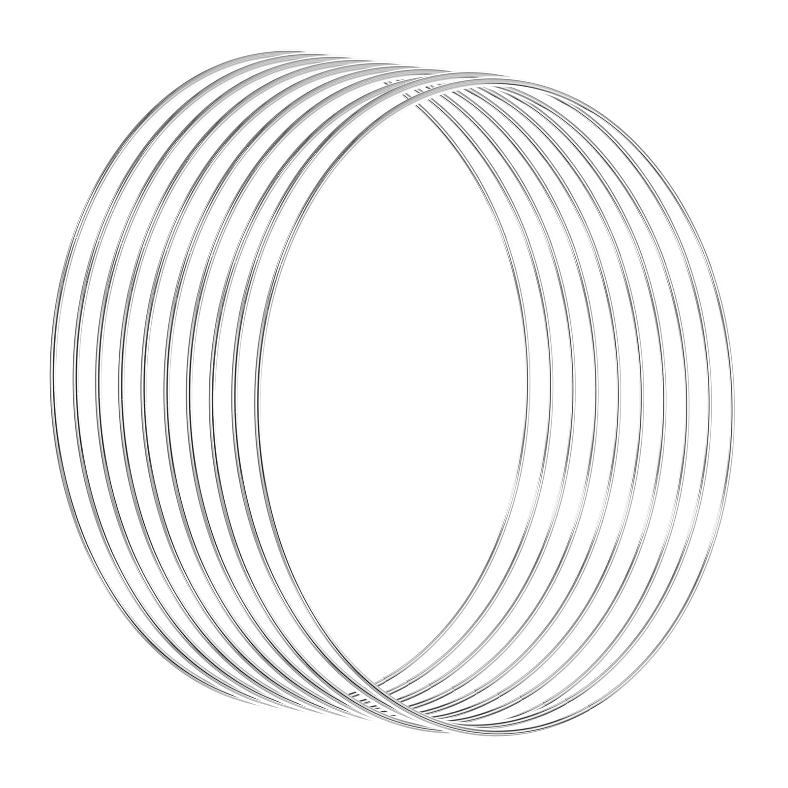 PATIKIL 12 Inch Dream Catcher Rings, 10 Pcs Metal Macrame Wreath Floral Round Ring Hoop for Home Car DIY Craft Wedding Wall Hanging Decorations, Silver