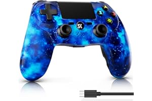 ISHAKO Controller for PS4, Wireless Controller for Sony PlayStation 4/Slim/Pro, Remote Control with Double Vibration, 6-axis Motion Sensor, Speaker, 3.5mm Audio Jack, TouchPad, and 800mAh Battery (Blue)