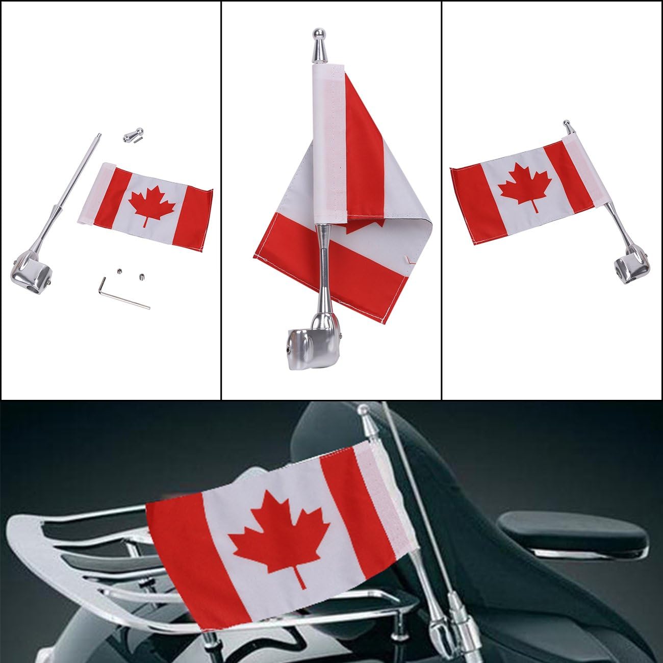 Motorcycle Rear Flag Pole Mount,Canadian Flag Canada Flag,for Honda