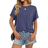Micticsi Womens Oversized T Shirts Short Sleeve Crewneck Loose Fit Tops Summer Outfits Clothes 2025