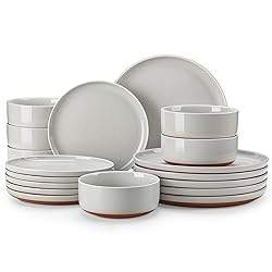 MALACASA Plates and Bowls Sets, 18 Pieces Modern