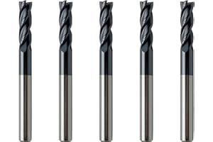 Carbide Square End Mill - 4 Flute - 3/16"-4T (5 Piece, 3/16") - for Milling Alloy Steels, Hardened Steel, Metal & More – Mill
