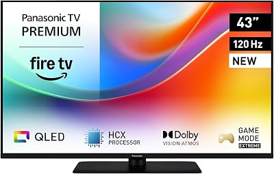 Premium TV-43W85BEZ, Serie W85B, 43 Pollici, Smart TV QLED 4K Ultra HD, 2025, 120Hz, Fire TV, Dolby Vision e Atmos, Modalità Game Extreme, Supporto Alexa, Apple, Bluetooth, Nero