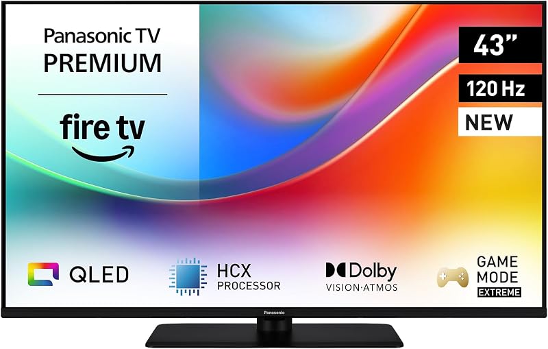 Premium TV-43W85BEZ, Serie W85B, 43 Pollici, Smart TV QLED 4K Ultra HD, 2025, 120Hz, Fire TV, Dolby Vision e Atmos, Modalità Game Extreme, Supporto Alexa, Apple, Bluetooth, Nero