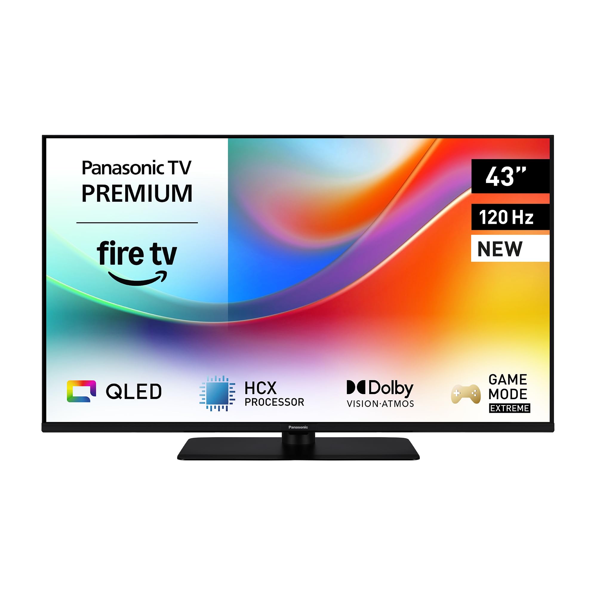 Panasonic Premium TV-43W85BEZ, W85B Serie, 43 Zoll, 4K Ultra HD QLED Smart TV, 2025, 120 Hz, Fire TV, Dolby Vision & Atmos, Game Mode Extreme, Alexa Sprachsteuerung, Apple Support, Bluetooth, Schwarz