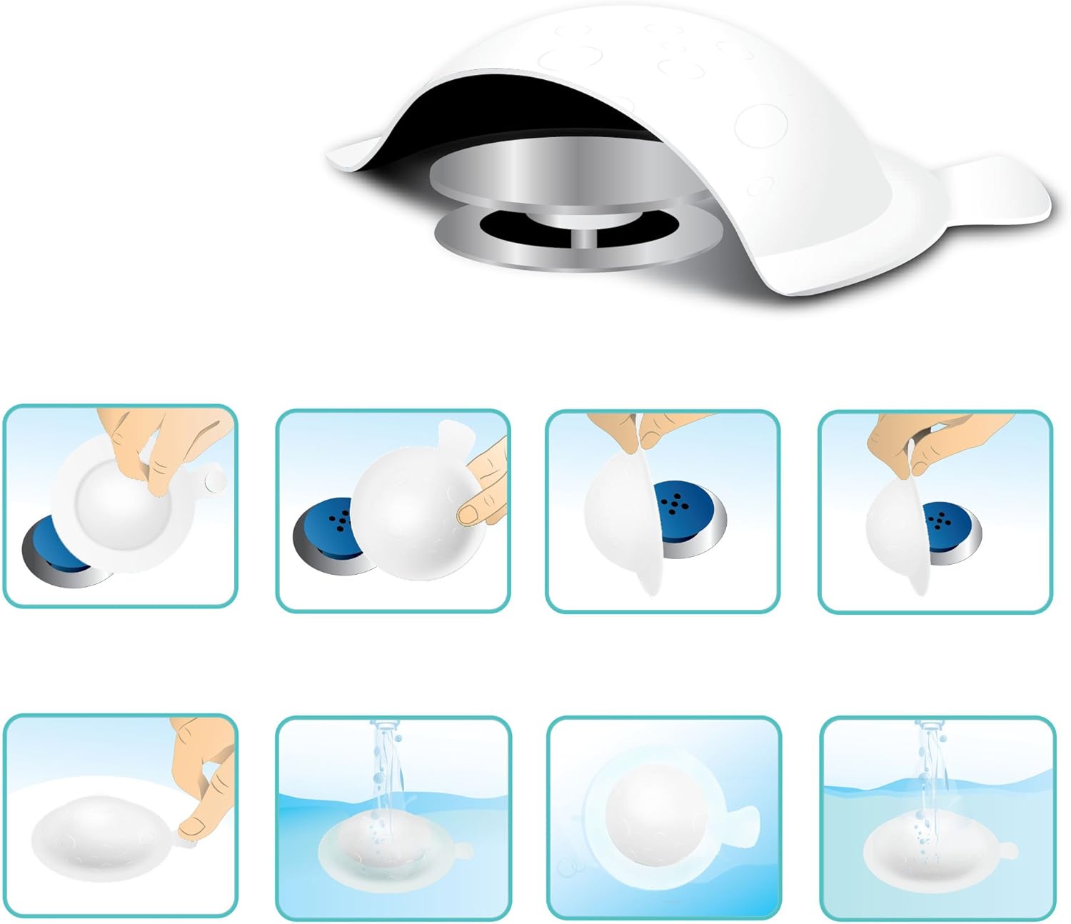StopShroom Ultimate Universal Stopper Plug for Bathtub, Bathroom, and Kitchen Sink Drains (White): Home & Kitchen