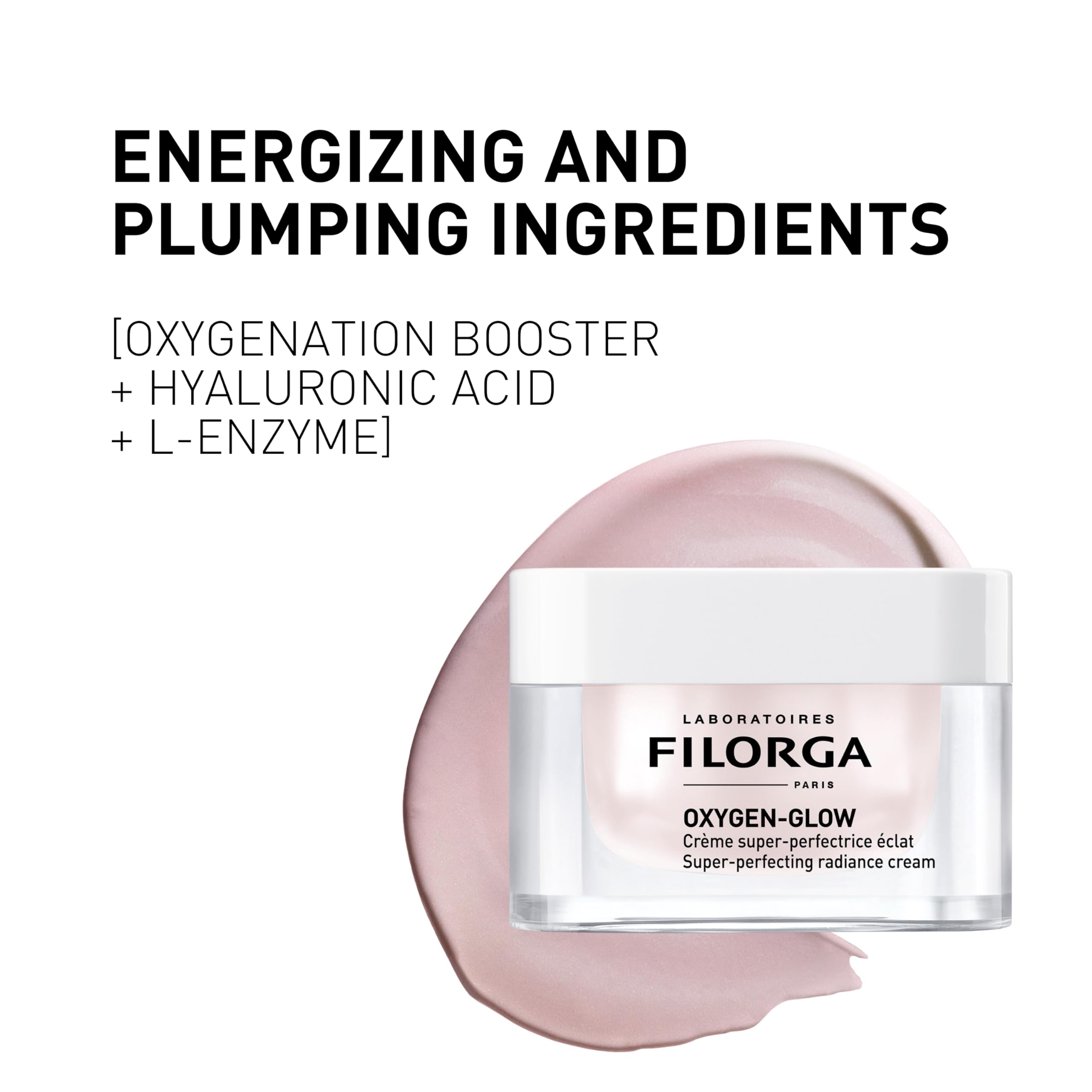 Filorga Oxygen-Glow Super-Perfecting Radiance Daily Skin Cream, Hydrating Treatment with a Moisturizing Boost of Hyaluronic Acid and Detoxifying Enzymes for a Flawless, Wrinkle Free Face, 1.69 fl. oz.