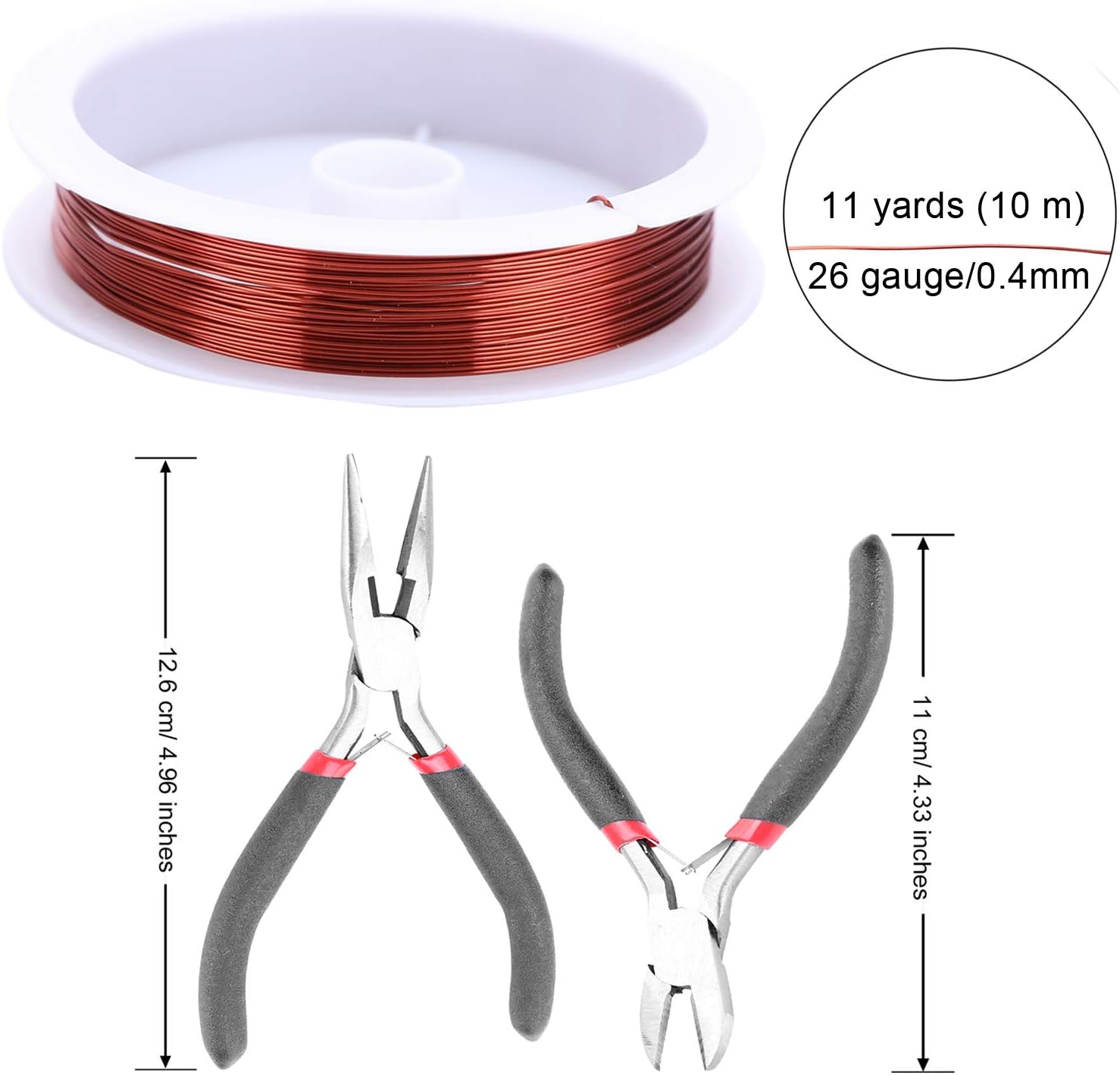DesignerBox 6 Pack Jewelry Beading Wires with 2 Pack Cutting Pliers - Image 4