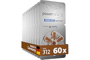 Varta, 60 x Powerone P312 Hörgerätebatterie Quecksilberfrei