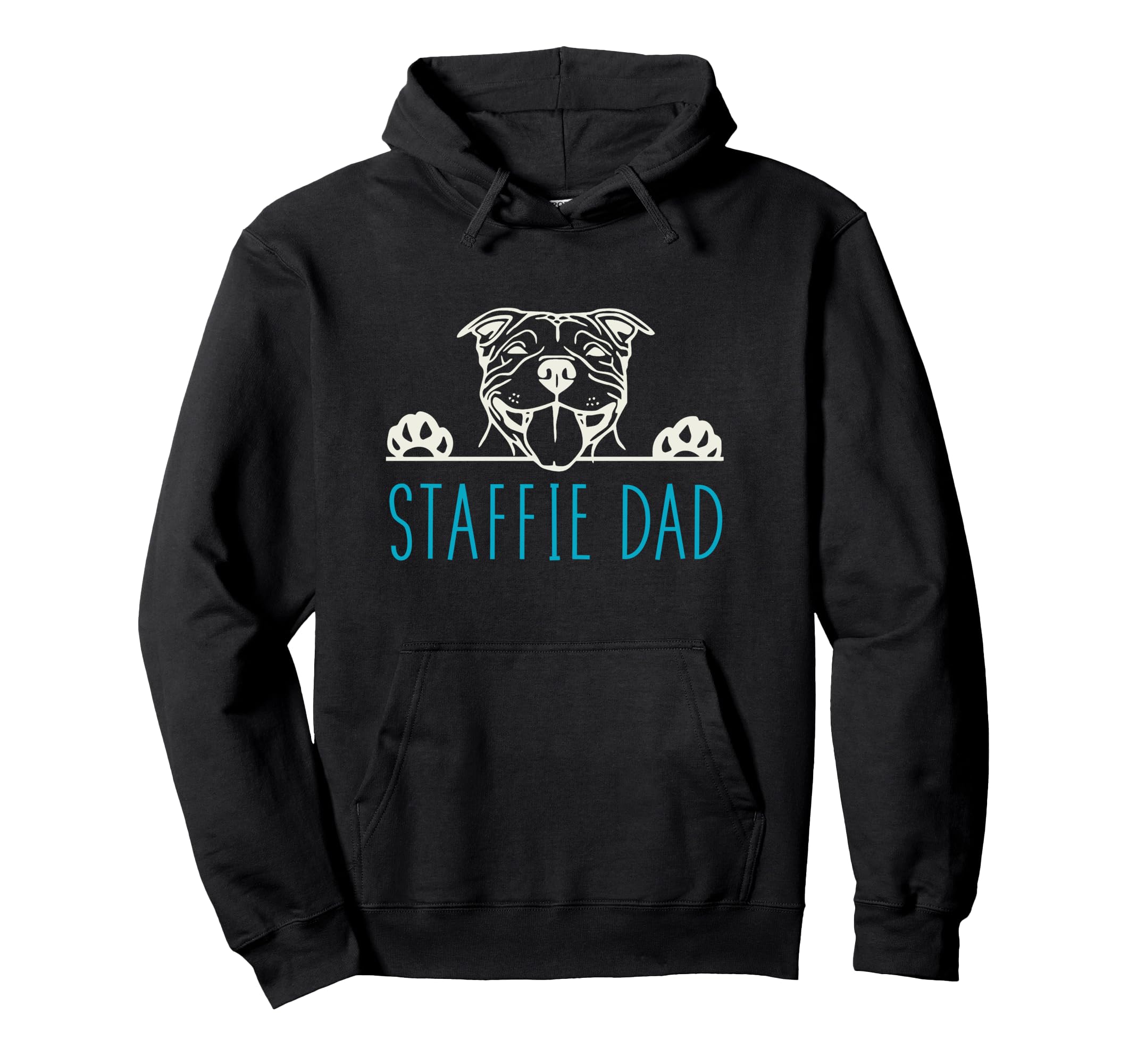 Staffie Dad with Staffordshire Bull Terrier Dog Pullover Hoodie