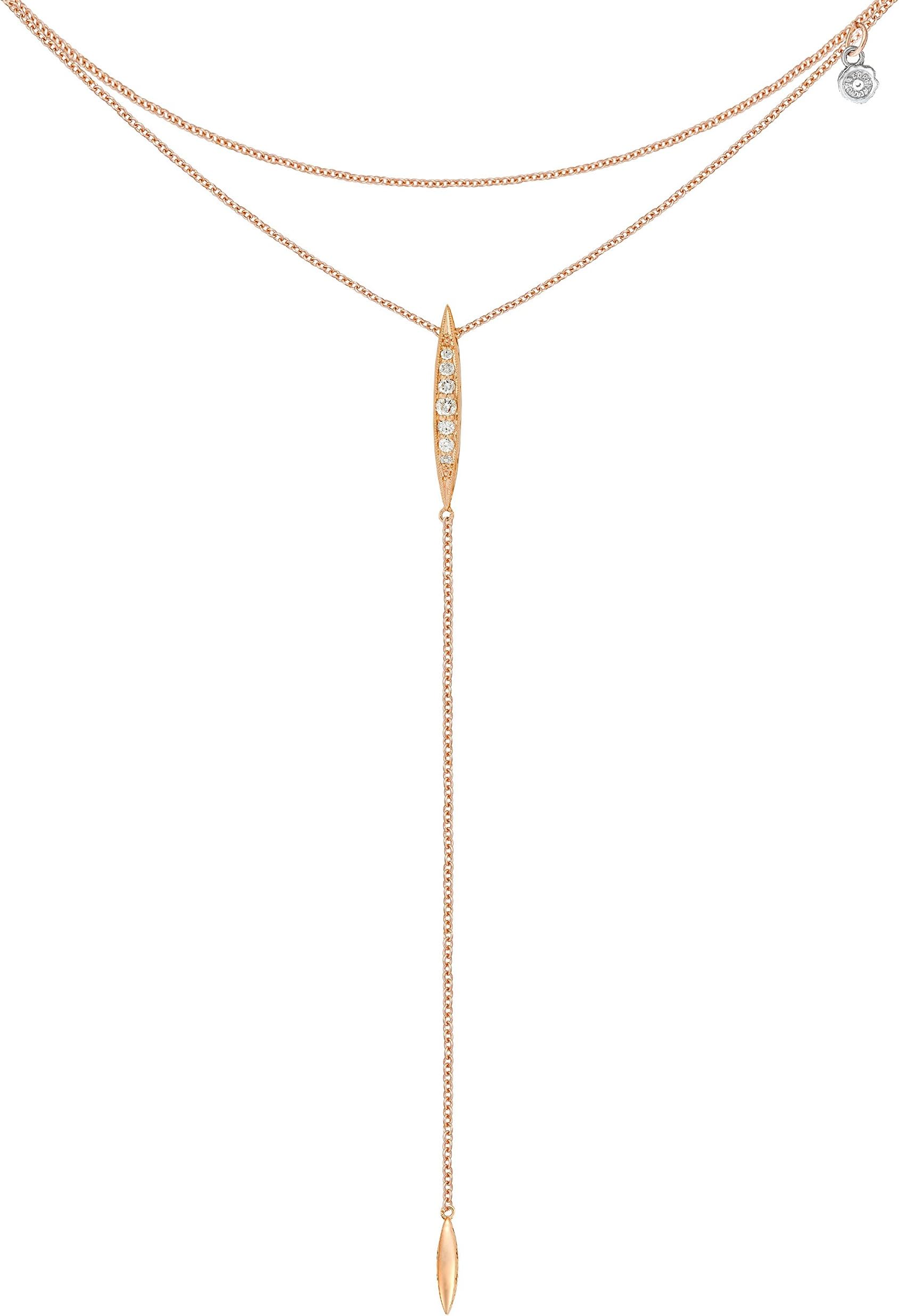 Tacori SN214P The Ivy Lane 18K Rose Gold Diamond Lariat Necklace (0.11 cttw, H-I Color, I2-I3 Clarity)
