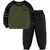 Toddler Boy Clothes Long Sleeve Dinosaur Color Block Pullover Tops+ Striped Sweatpants Fall Winter Outfits Sets