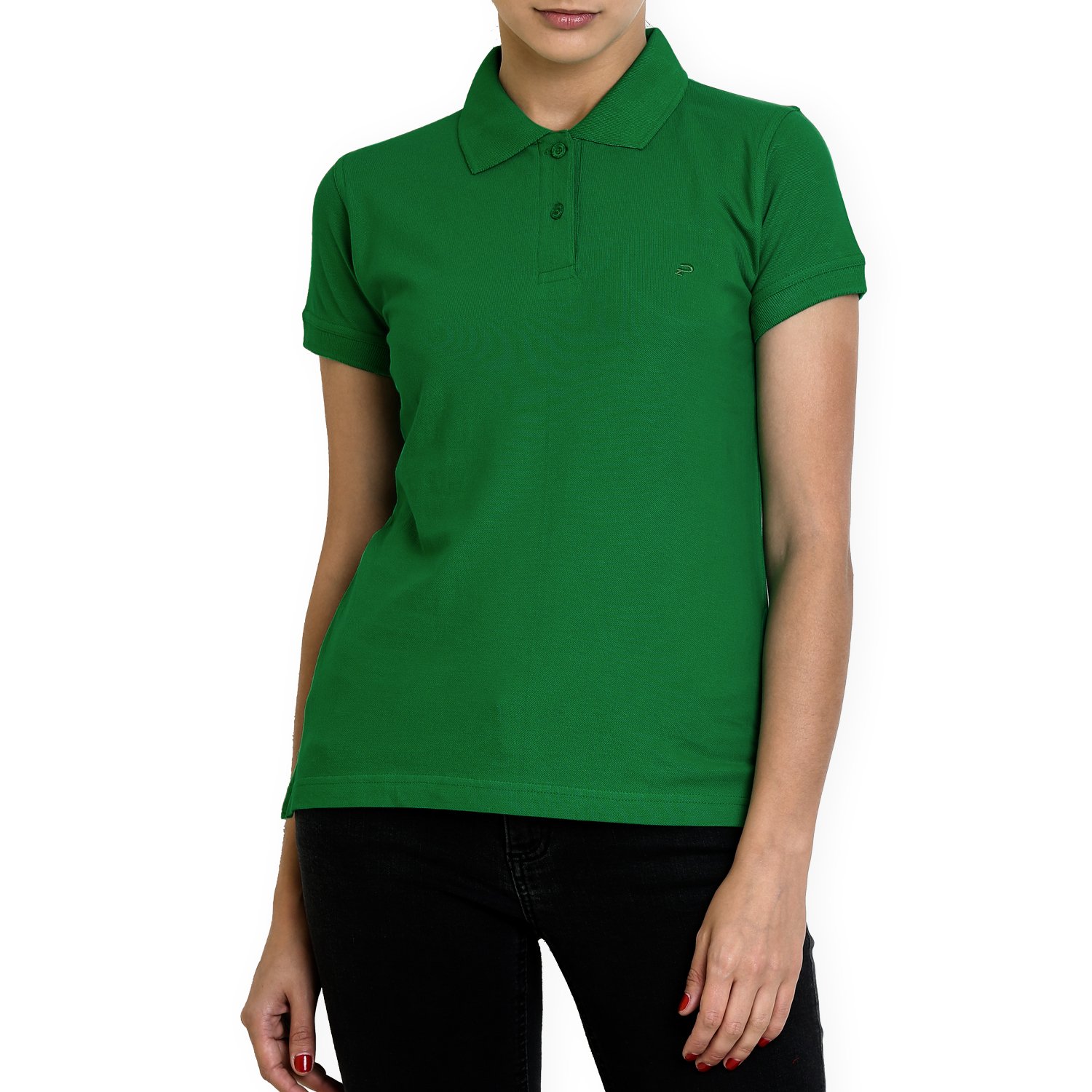 polo nation women's cotton polo t-shirt (light green)