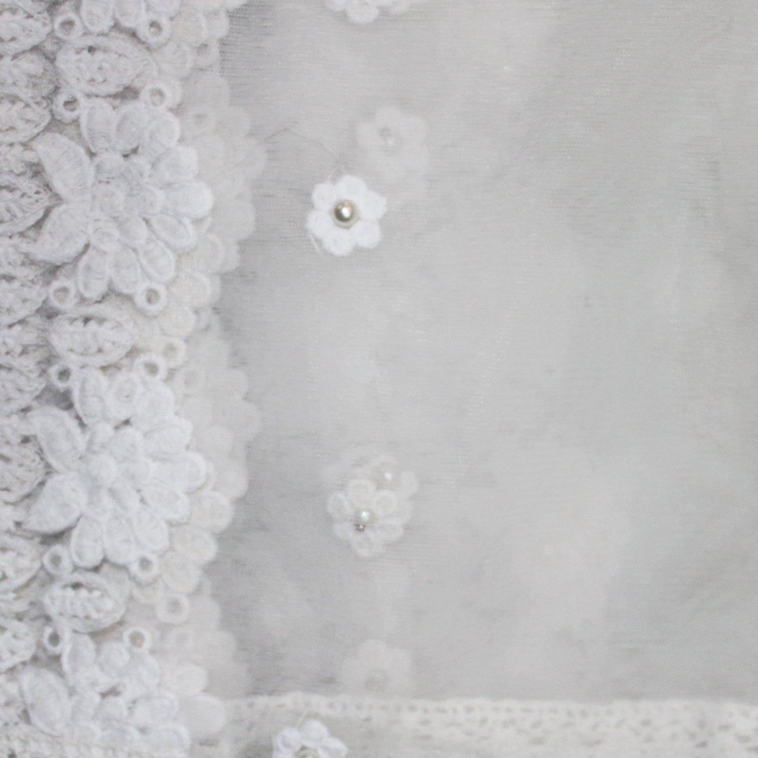 matelco women's white net dupatta with embroidery & lacework