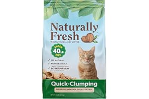 Naturally Fresh Cat Litter Made from Walnut Shells, 1-2 Cats, Unscented, Upcycled, Easy Scooping, Sustainable, 40 Lbs